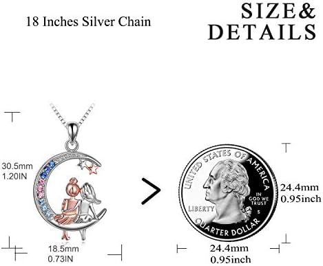 VONALA 925 Sterling Silver Sister/Mum/Daughter Necklace with Crystal Jewellery Birthday Gifts for Her