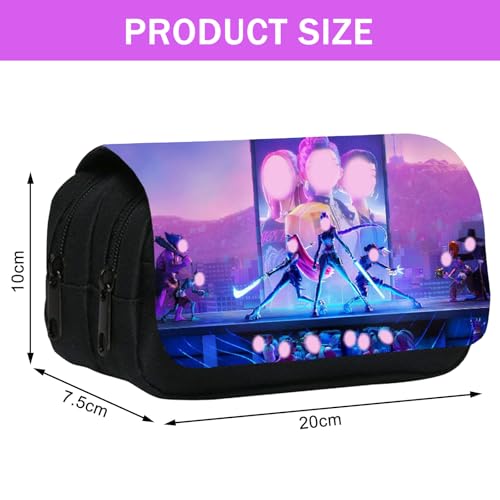MLPKOI Huntrix Federmäppchen 3 Fächer, Federpenal Für K-pop Fans, Große Kapazität Pencil Case, Hunters Mäppchen mit Grossem Fassungsvermögen, Hunters Merch, Zippered Desk Organizer, für Schule & Büro