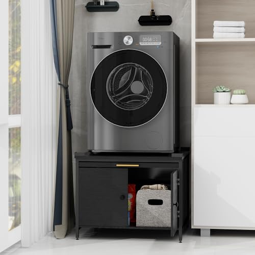 ZealWe 29" Laundry Pedestal for Washer and Dryer,700LBS CAP,Black
