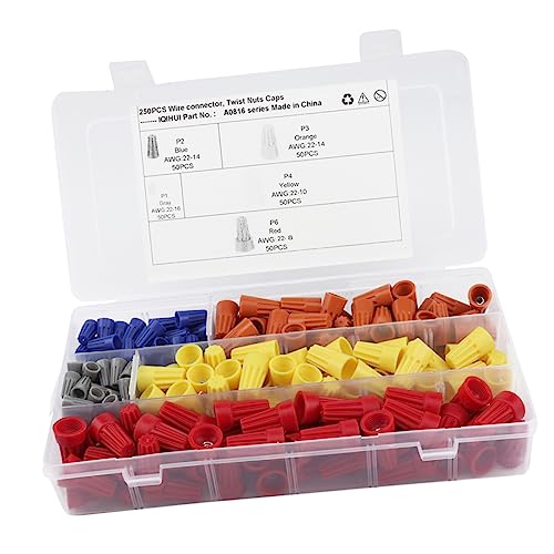 Conectores de cables electricos kit Cabilock de tuercas terminales y tapas aislantes de rosca