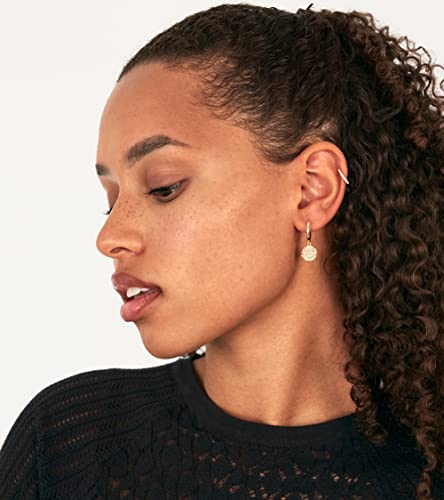 PAVOI 14K Gold Plated S925 Sterling Silver Post Lightweight Drop Dangle Huggie Hoop Earrings for Women | Star, Lock, Pearl, Cross, Lightening, Coin | Dainty Earrings2