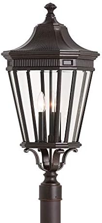 Feiss OL5408GBZ Cotswold Lane Outdoor Post Lighting, Bronze, 3-Light (12"W x 28"H) 180watts