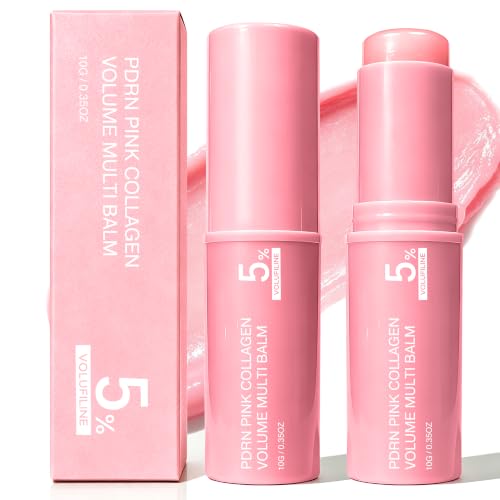 2 Pcs PDRN Pink Collagen Volume Multi Balm Stick, Hydrate and Brighten Skin