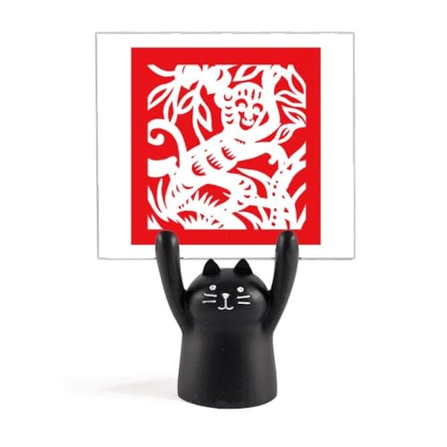 Porte-mémo singe chinois et chat noir décoratif pour bureau