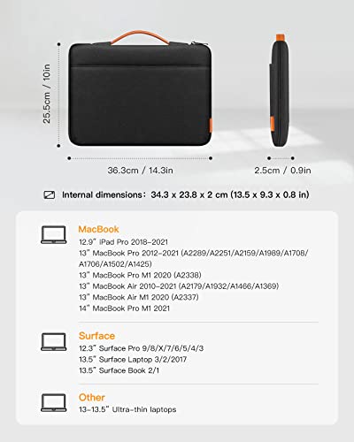 Inateck 13-13.3 Inch Sleeve Case Cover Protective Bag Ultrabook Netbook Carrying Handbag Compatible With 13 Inch Macbook Air/Macbook Pro(Retina) 2012-2015, 2016-2020, Macbook Pro 14 M1 2021 M2 2023 #TOP1