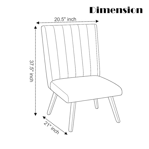 Image of Modern Velvet Accent Chair for Living Room | Upholstered Single Seater Chair with Metal Legs | Comfortable Seating for Bedroom, Office & Guest Room - Red