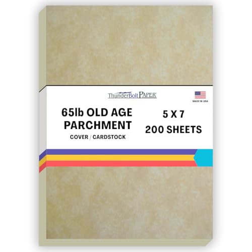 Old Age Parchment 65lb Cardstock Sheets 5x7 (5X7) by The Pulp Process