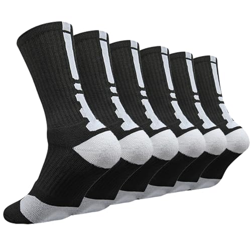 Youth Thick Basketball Socks for Boys - Cushioned Sports Compression Sock for Active Kids, Fits Ages 6-12