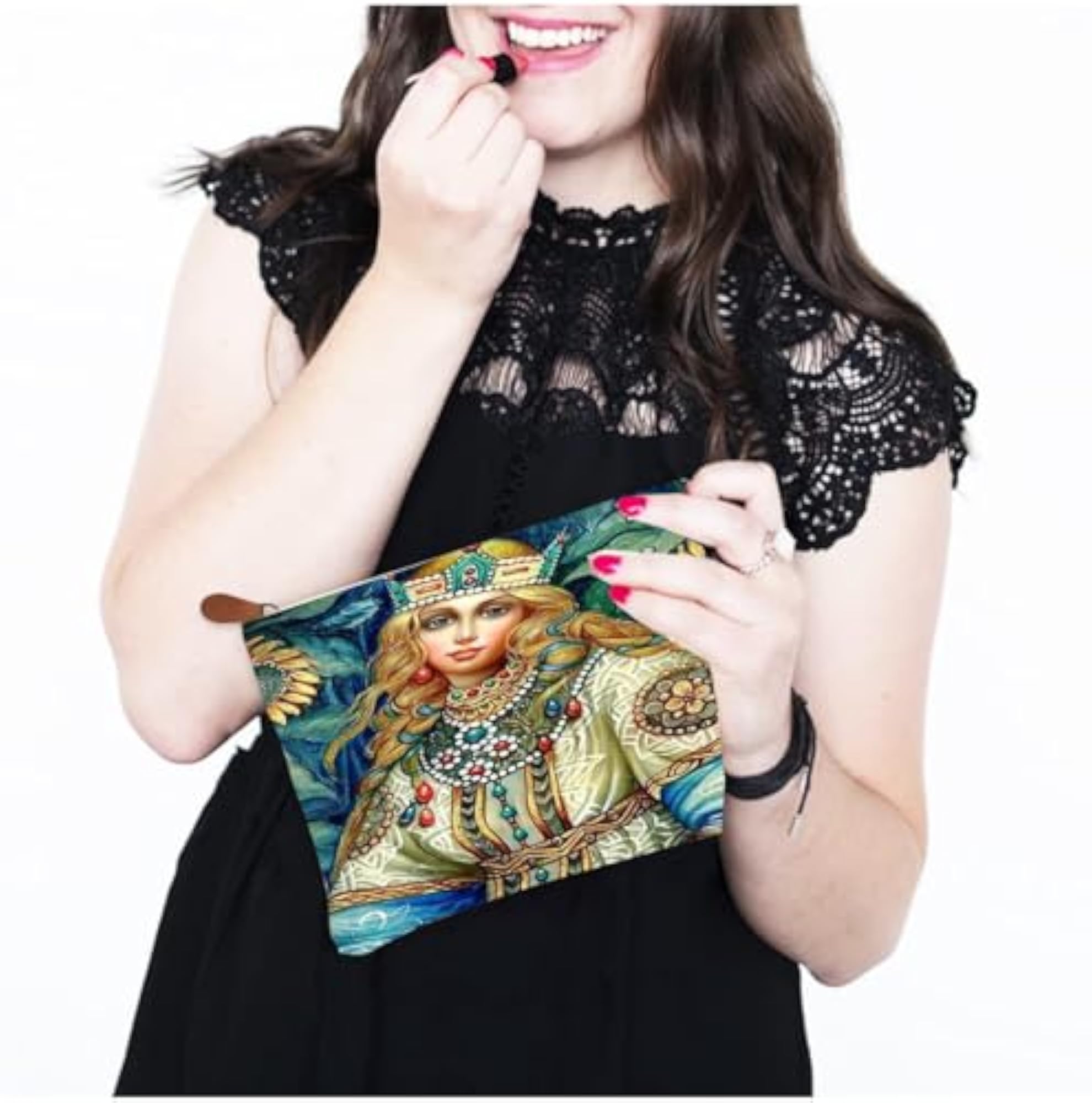 Canvas Printed Makeup Pouch, Pencil Pouch, Zipper Pouch