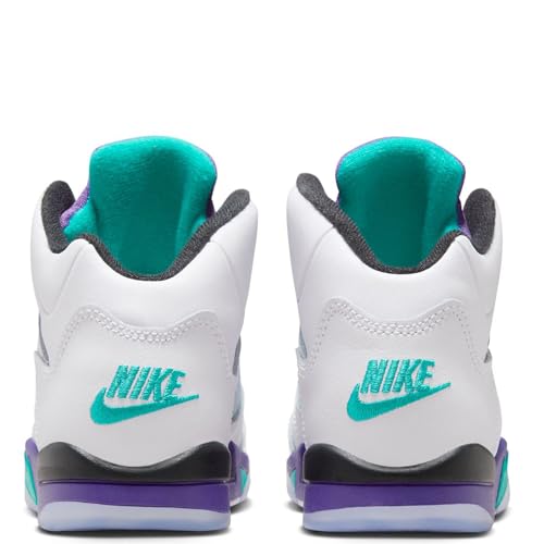 Little Kid's Jordan 5 Retro OG White/New Emerald-Grape Ice (HQ7979 100) - 24
