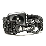 FIRELINE Apple Watch Band 42mm Replacement Paracord Watch Band with Rugged Outdoor Survival Stainless Steel Shackle and 550 Paracord