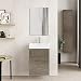 Baikal 280034036, Mueble de baño pequeño con Lavabo cerámico y Espejo, de...