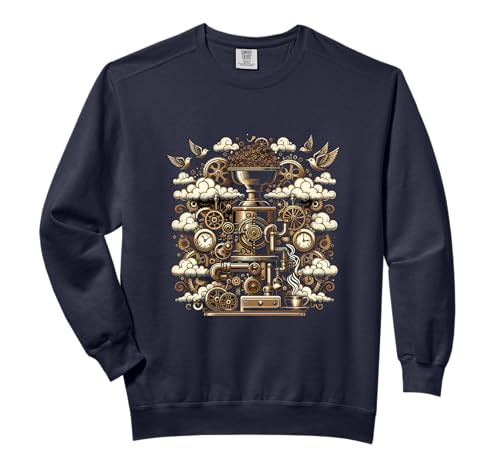 Steampunk Espresso - Brass Gear Coffee Artwork Comfort Colors Adult Sweatshirt