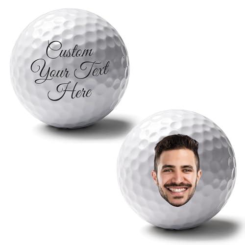GMDLSK Personalised Golf Balls with Logo or Photo - Custom & Funny Golf Gifts for Men - Unique Gift for Dad Husband Golfer - Monogrammed & Customised