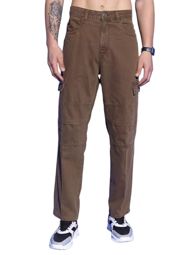Image of Highlander Men's Regular Fit Cargo Pocket Jeans | Clean Look | Cotton Comfort | Utility Style