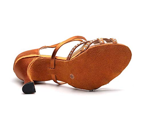 Dance Shoes with Color Diamond Fashion Latin Dance Shoes Silk Material high Heel 9cm4