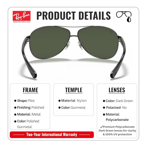 Image of Ray-Ban RB3386 Pilot Shape Sunglasses with Official Eyewear Kit