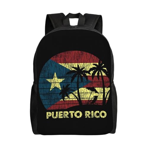 Puerto Rico Palm Trees Boricua Pride Backpack Simple Leisure Travel Backpack Outgoing Daypack 16 inch