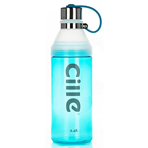 Chinashow 48 oz Great Plastic Sports Water Bottle Large Capacity Leak Proof Water Bottle with Portable Rope[blue]