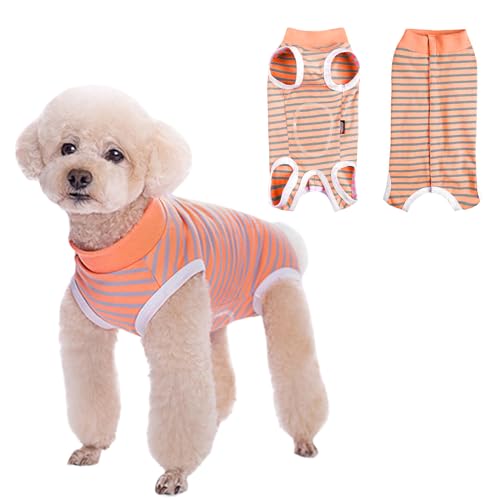Dog Recovery Suit,Recovery Suit for After Surgery Male/Female Dogs,Anti-Licking Puppy Medical Surgical Suits,Cone E-Collar Alternative Pet Vest (Orange, M)
