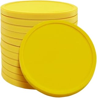 CombiCraft 100 Fichas biodegradables Color Amarillo - 29 mm de diámetro - Ideales para Juegos de Mesa, de conteo o Elemento Decorativo