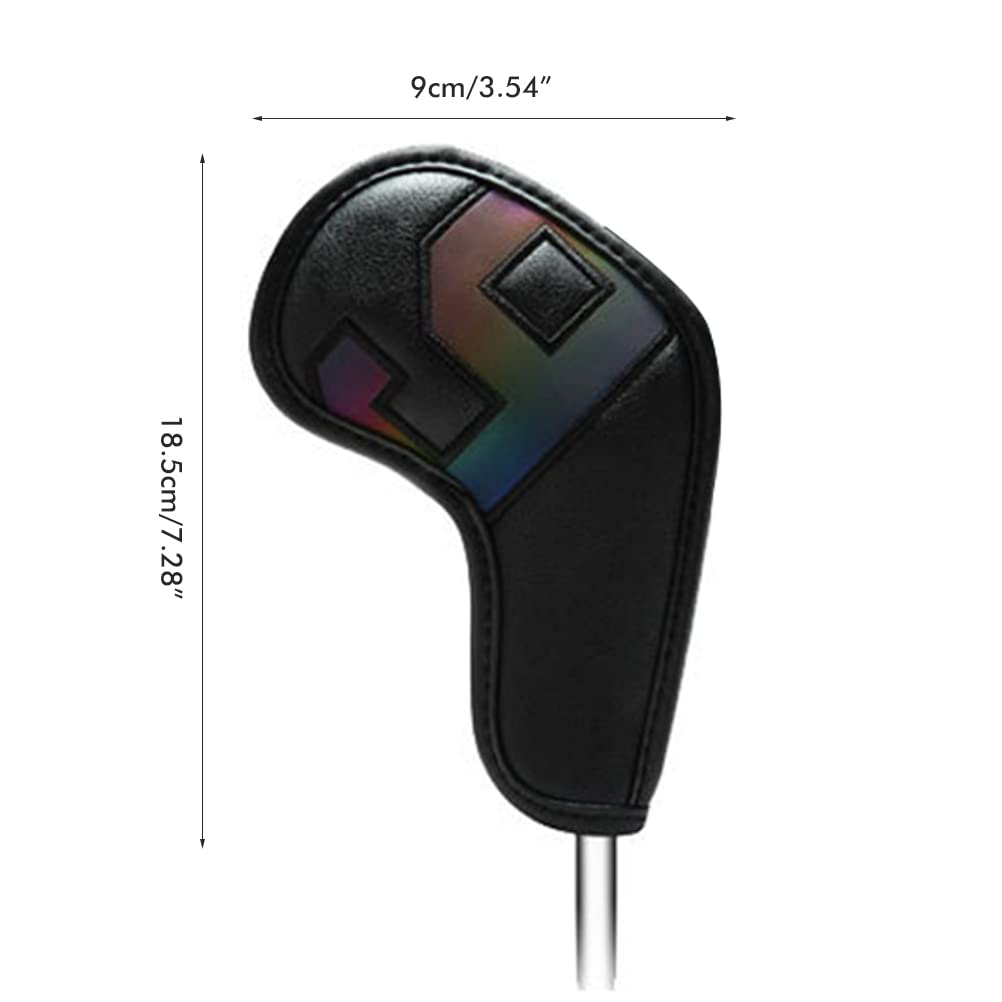 Fundas para Palos de Hierro de Golf, Funda de Cuero de PU para a Prueba de Agua, Funda para Palos de con números,Fundas para Cabezas de Palos para Fundas de Palos de Hierro