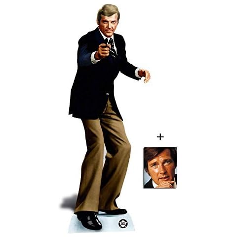 Fan Pack - Roger Moore Secret Agent Spy Lifesize Cardboard Cutout/Standee/Standup - Includes 8x10 (20x25cm) Photo Cover