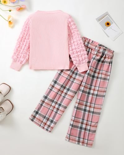 Image of Little Girls Clothes Kids Fall Winter Outfits Pant Set for Girl Age 4-8