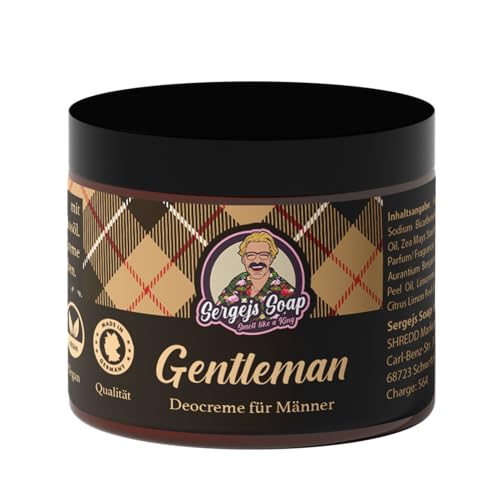 Sergejs Soap - Deocreme | Effektive Deocreme | 100% natürliche Inhaltsstoffe | Naturkosmetik | Pflege für die Achseln | Schweißfrei | Frei von Silikonen (Hölzern, Leder)