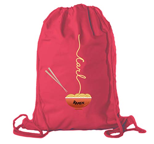 Ramen noodle Backpack Personalized Drawstring Bag Cotton Canvas Cinch Backpacks