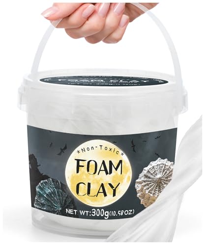 White Moldable Cosplay Foam Clay (300 Gram) Air Dry Clay - High Density and Perfect for Intricate Designs | Figures | Masks | Craft Projects | Great for Cutting with Tools, Sanding or Shaping