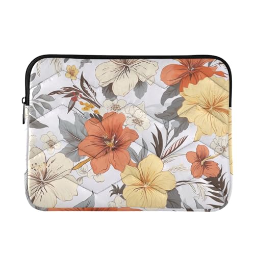 Funda para portátil de 13-14 pulgadas con flores tropicales