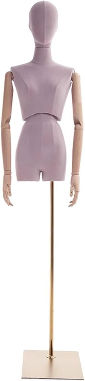 CONGRUI Female Mannequin Showcase Store Clothing Display Rack Adjustable Head and Arm Metal Base(Purple)