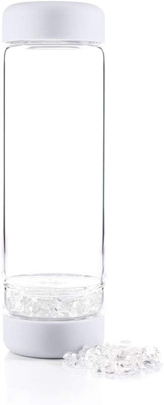 VitaJuwel inu CRYSTAL cloud white | The Original DIY Crystal Water Bottle with Clear Quartz