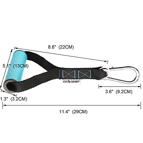 KYLIN-SPORT-Upgraded-Cable-Machine-Attachments-Resistance-Bands-Handles-Grips-Fitness-Strap-Stirrup-Handle-Cable-Attachment-Silicon-Grip-with-Metal-Carabiner-Colorful-Version KYLIN SPORT Upgraded Cable Machine Attachments Resistance Bands Handles Grips Fitness Strap Stirrup Handle Cable Attachment Silicon Grip with Metal Carabiner Colorful Version