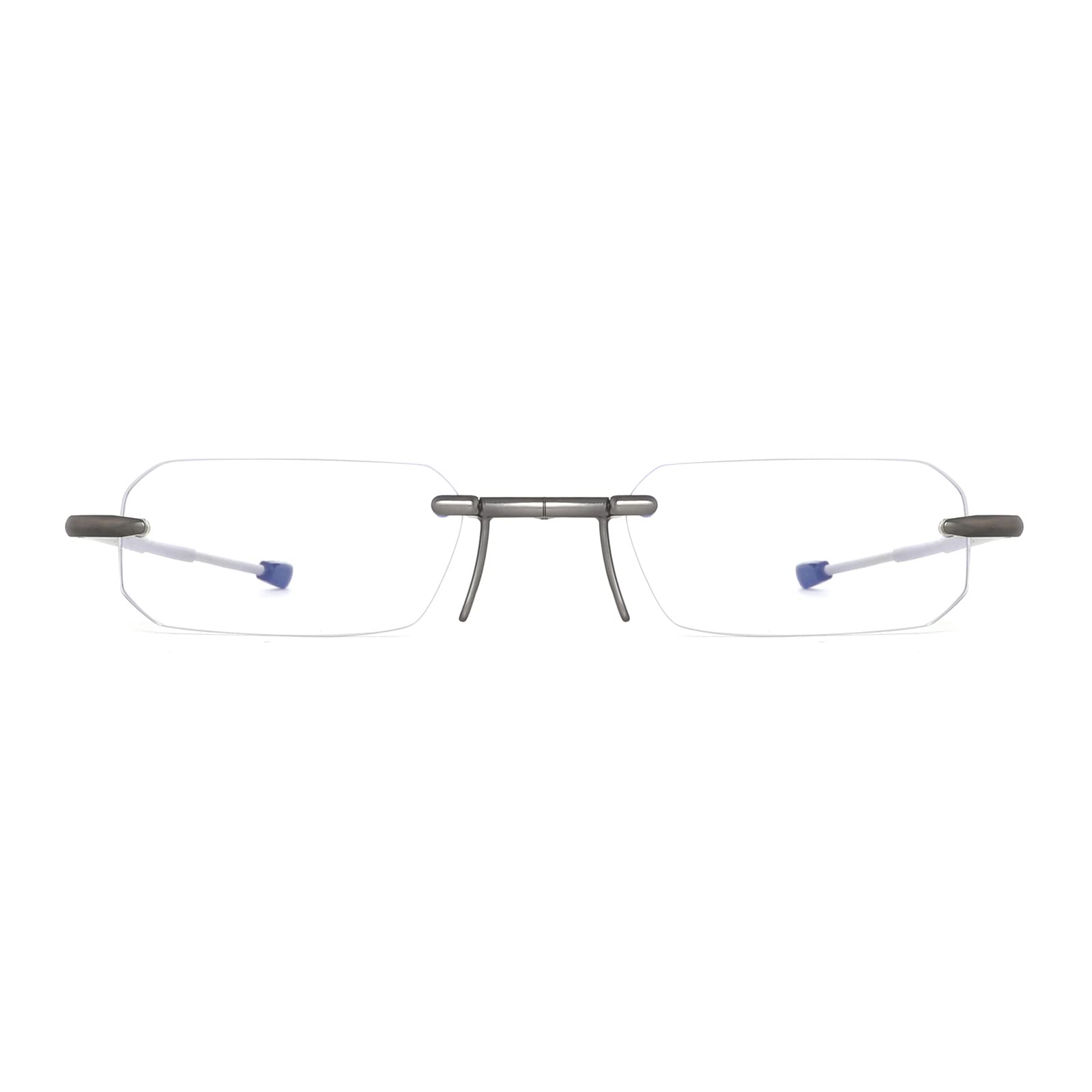 ZUVGEES Rimless Folding Reading Glasses (Grey, 1.00) - Image 3