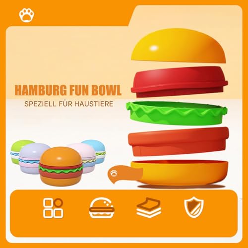 Gamelle pour chien design hamburger avec jeu de léchage interactif - 7