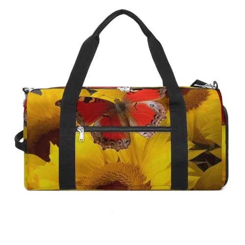 Sac de gym de voyage imprimé tournesols pour vos weekends et sessions de fitness