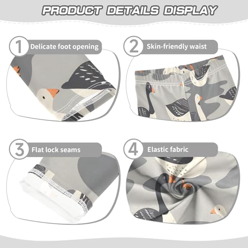 Toddler Girls Leggings Printed Yoga Pants Leggings Black White Geese for Kids3