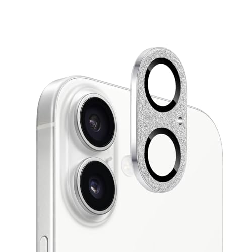 AnnTec iPhone 16/ iPhone 16 Plus 用 カメラフィルム レンズカバー カメラ保護 強化ガラス iPhone 16/ iPhone 16 Plus 対応 レンズ全体保護 露出オーバー防止 キラキラ レンズ保護フィルム 携帯電話の
