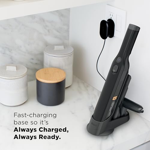 Shark WV201BK WANDVAC Cordless Hand Vac, Lightweight & Portable at 1.4 lbs. with Powerful Suction, Charging Dock, One-Touch Empty for Car & Home,Mattress,Duster Crevice Tool Included,Black(Pack of 1)