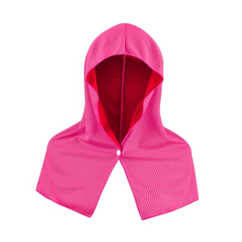 kowaku Cooling Hoodie Towel Ice Towel Quick Dry for Hot Weather Cooling Neck Wrap Sun Protection for Summer Cycling Gym Yoga Fitness, Rose Red