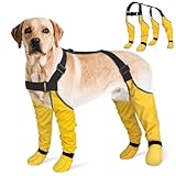 BiPawTi Dog Boots with Suspenders Stretchy Adjustable Dog Booties for Large Dogs, Indoor Anti-Slip Pooch Shoes & Outdoor Walking Pet Paw Protectors for Winter Snow/Summer Hot Pavement - L