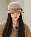 Classic Felt Fedora Hat for Women 2025 Fall Winter Soft Elegant Bow Bucket Hat Cozy Short Brim Cap 2025 Khaki