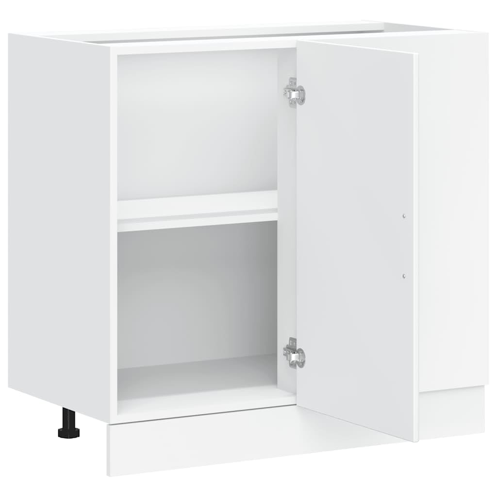 Myheimly Küchenschrank Holzwerkstoff,hoher Küchenschrank, Schrank,Küchenzeile,Schrank Küche,Einbauküche Küchenunterschrank Porto Weiß Holzwerkstoff