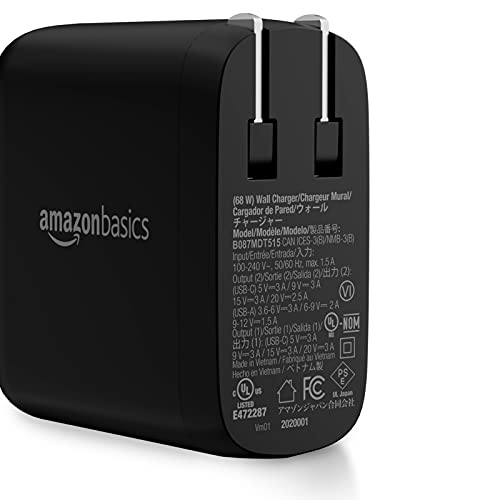 Amazon Basics 68W GaN Wall Charger with 2 USB-C Ports — Compact Dual PD Fast Charger for Travel Image 2