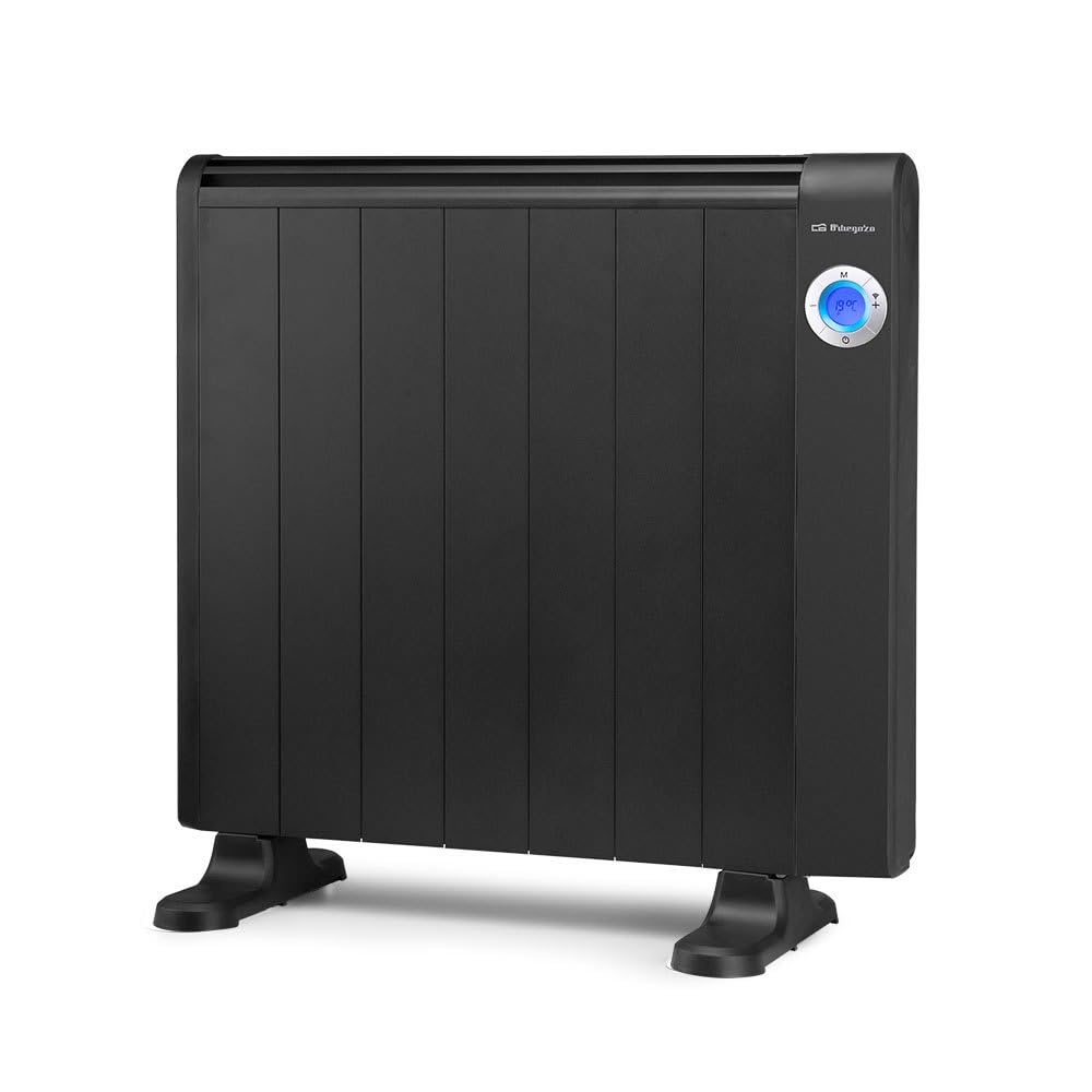 Orbegozo RRW 1305, Emisor Térmico bajo Consumo, 1300 W, Conexión WiFi, 7 Elementos, Negro, Programable, Mando a Distancia, Display LCD, Control Táctil, sin Aceite, Montaje Pared y Suelo