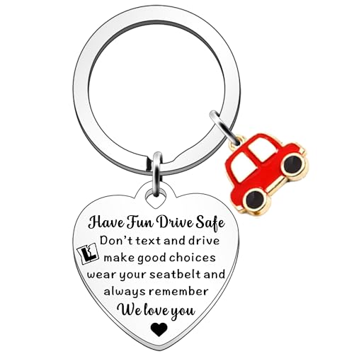 SDOFY Drive Safe Keyring Keychain Learner Driver Gifts 17th Birthday Gifts for Girls Just Passed Driving Test Gift New Driver Gifts