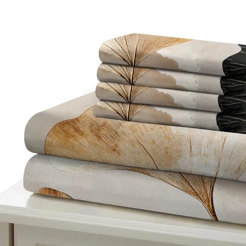Parure de lit feuilles d'automne microfibre 140x200cm pour lit simple - 7