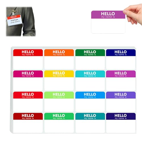 160 pegatinas de Hello My Name Is, My Name Is, con el nombre "Hello My Name is", coloridas, para escuela, oficina o casa (16 colores, 7,6 x 5 cm)